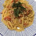かんじきんぐ's cooksnap of when they made 食欲そそる！しらすとトマトのオイルパスタ.