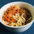鵜飼邦夫's cooksnap of when they made 簡単5分　納豆キムチサラダうどん.