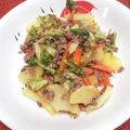 ひかたわ's cooksnap of when they made じゃがいもキャベツひき肉の味噌炒め.