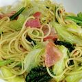 実１１３'s cooksnap of when they made たっぷりレタスとベーコンのパスタ♪.