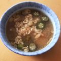 水玉ぱじゃま's cooksnap of when they made 揚げ玉入り　オクラとお豆腐のお味噌汁　.
