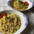 トミュー？'s cooksnap of when they made とうもろこしのペペロンチーノ.