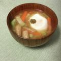 コムギ大好き's cooksnap of when they made ブロッコリーの茎と油揚げのお味噌汁.