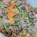 ☆hiroppy☆'s cooksnap of when they made 牛肉と豆苗のピリ辛炒め.