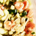 ame-ikuru's cooksnap of when they made エビときゅうりのうま塩炒め.