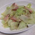 きらり流れ星's cooksnap of when they made キャベツとハムのガリバタ炒め.