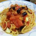 や～たん食堂's cooksnap of when they made トマトと茄子のアラビアータ風パスタ⭐.