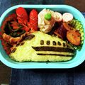 景と浩's cooksnap of when they made 電車、新幹線のキャラ弁☆ドクターイエロー.
