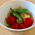 FUHAKKY's cooksnap of when they made オクラ、プチトマト、きゅうりの麺つゆ和え.