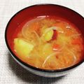 シビシビさん's cooksnap of when they made 簡単❀トマトと薩摩芋で作る暖色♡お味噌汁.