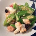 ベティ３'s cooksnap of when they made たことオクラのガーリック醤油炒め.