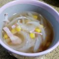 まゆみきママ's cooksnap of when they made 玉ねぎ、ベーコンの簡単コンソメスープ.