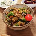 ハチワレねこ's cooksnap of when they made カフェ風♪なすとピーマンの甘辛肉味噌丼.