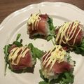Yokchina's cooksnap of when they made 生ハムとルーコラの簡単サラダ寿司.