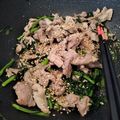 chou*'s cooksnap of when they made 常備菜にも♪　春菊と豚こまの簡単ナムル.