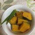 クック49L4Ho☆'s cooksnap of when they made ☆かぼちゃとオクラの煮もの☆.