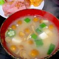 ルぴあ's cooksnap of when they made オクラ☆なめこの味噌汁.