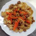 mi_co22's cooksnap of when they made 焼きうどん　すき焼き風味.