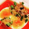 私市ビッキーズ津門巳's cooksnap of when they made “ゆで玉子･貝割れ大根おかか酢味噌和え”.