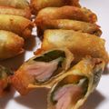 野菜係's cooksnap of when they made ワンタンの皮でハムチーズ大葉春巻き☆.