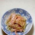 ♪ゆかたん♡'s cooksnap of when they made ハムともやしのナムル.