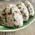 ばぢこ's cooksnap of when they made 大葉とみょうがの梅おにぎり.