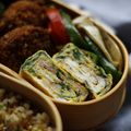 ガメコ's cooksnap of when they made ほうれん草とカニカマの玉子焼き.