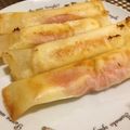 ONE★MAYU★'s cooksnap of when they made 材料3つde簡単！パリパリハムチーズ餃子.