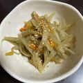 糖質OFF✿聖紫花✿'s cooksnap of when they made 定番常備菜　きんぴらごぼうえのき入り.