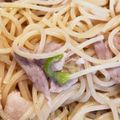 女の子mam's cooksnap of when they made 豚バラ葱まみれオイルパスタ.