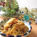 チャコりんりん's cooksnap of when they made 蒟蒻入りで蓮根、豚のきんぴらなり〜♫.