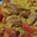 もみじねこ's cooksnap of when they made お手軽！！ トマトとウインナーの卵とじ丼.
