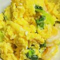 クックHB0OYQ☆'s cooksnap of when they made 彩り鮮やか♪小松菜とエビの卵炒め.