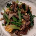 ConneQTゆん's cooksnap of when they made 小松菜牛肉舞茸たまご炒め.