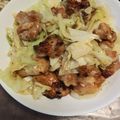 hottokeiki's cooksnap of when they made キャベツと鶏肉のガーリック炒め.