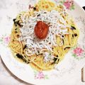 STimeBlues's cooksnap of when they made ＊梅しらす大葉のバター醤油パスタ＊.