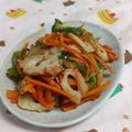 赤い電話's cooksnap of when they made 人参とピーマンとちくわのきんぴら炒め.