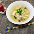 Laufen's cooksnap of when they made 鯛のあら☆極上スープで絶品うどん.