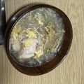 クックO68JYK☆'s cooksnap of when they made 鶏もも肉とえのき茸のガーリック卵スープ.