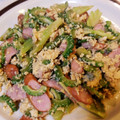 鱸の缶詰's cooksnap of when they made レンジでゴーヤとウインナーの卵炒め.