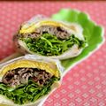 マルんちの丸顔's cooksnap of when they made ビーフ＆玉子焼き、レタスサンド.