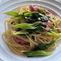 くじら食堂's cooksnap of when they made 九条ねぎとベーコンの和風パスタ！.