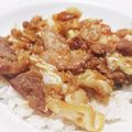 林檎／RS's cooksnap of when they made アレンジ丼☆豚肉とキャベツのごまみそ丼.