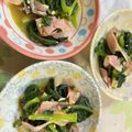 サクサクみかん's cooksnap of when they made つるむらさきベーコン炒め.