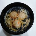 クック3N0VKO☆'s cooksnap of when they made えのきと鶏団子のお吸い物(時短).