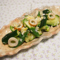 バカリャウ's cooksnap of when they made オクラと胡瓜とちくわのやみつきサラダ.