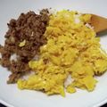 マックマチダ's cooksnap of when they made 余りは保存★簡単！豚ひき肉そぼろ二色丼★.