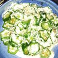 ちゃちゅ2's cooksnap of when they made ＊オクラ おつまみサラダ＊.