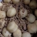tecalin's cooksnap of when they made 里芋と豚ひき肉の甘辛煮物☆.