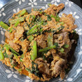 ＭＩ−ＳＡＮ's cooksnap of when they made 梨湖の豚こま小松菜卵ピリ辛甘口炒め.